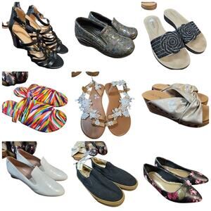 Bulk Women’s Flats and Sandals Shoe Lot of 9 Name Brand Wholesale Reseller